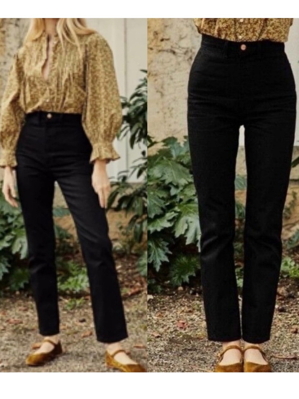 Doen Lena High Rise Vintage Straight Jeans Black